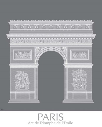 Framed Paris Arc De Triomph Monochrome Print