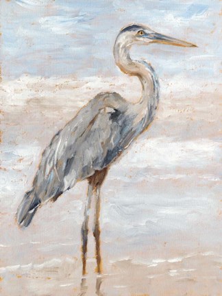 Framed Beach Heron I Print