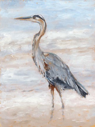 Framed Beach Heron II Print