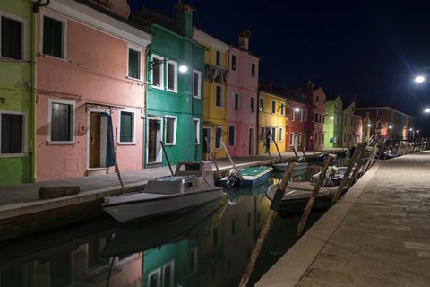 Framed Burano Street Lights I Print