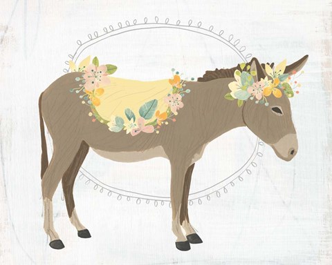 Framed Dainty Burro II Print