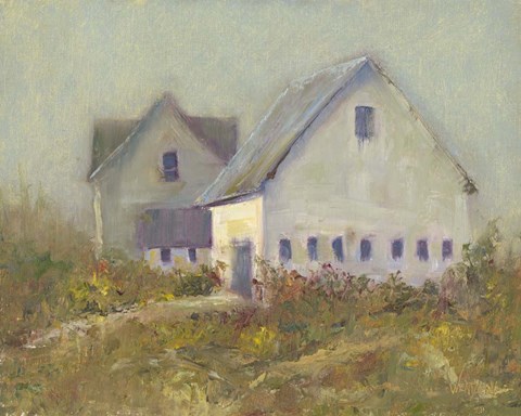 Framed White Barn I Print