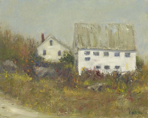 Framed White Barn II Print