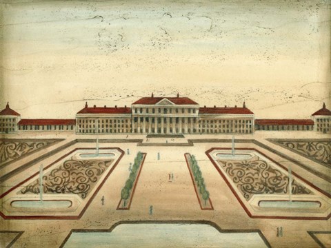 Framed Garden Design II Print