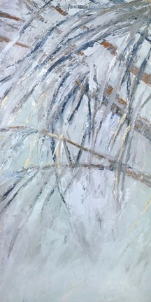 Framed Grey Palms I Print