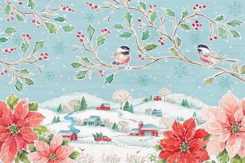 Framed Country Poinsettias IV Print