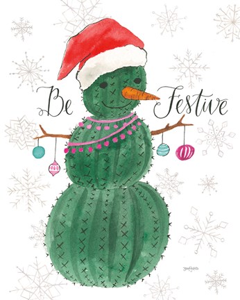 Framed Very Cactus Christmas I Be Festive Print
