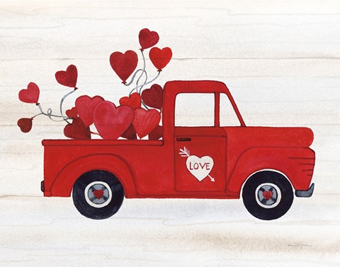 Framed Rustic Valentine Truck Print