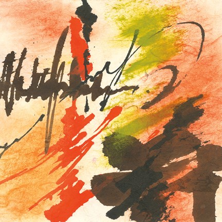 Framed Graffiti Orange II Print