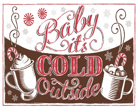 Framed Merry Little Christmas I Brown Print