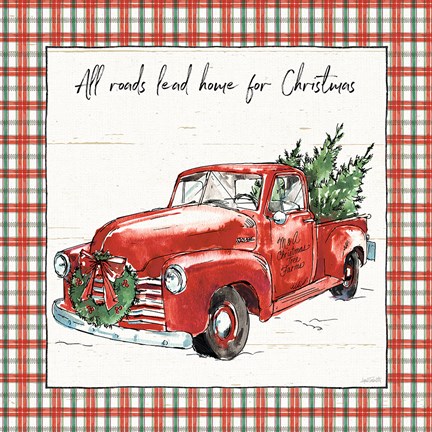Framed Holiday on the Farm VI Plaid Print