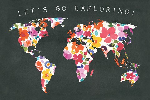 Framed Bright World Black Print