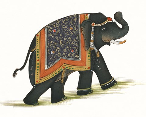 Framed India Elephant I Light Crop Print