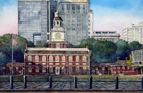 Framed Independence Hall 3 Print