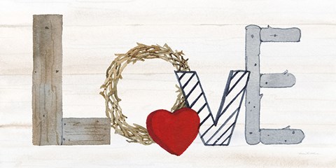 Framed Rustic Valentine Love Print
