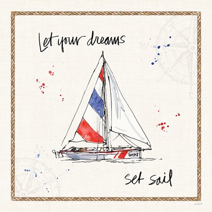 Framed Coastal Buoys III Print