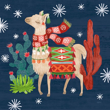 Framed Lovely Llamas IV Christmas Print