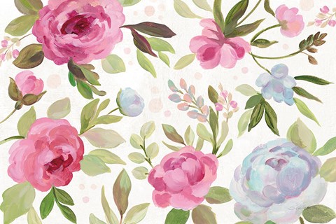 Framed Petals and Blossoms I Print