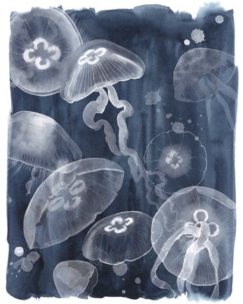 Framed Moon Jellies I Print