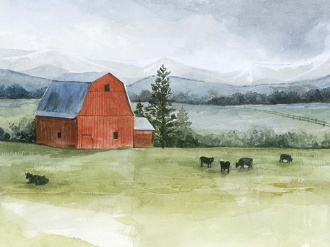 Framed Valley Herd II Print
