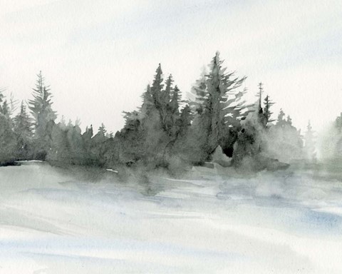 Framed Evergreens in the Distance II Print