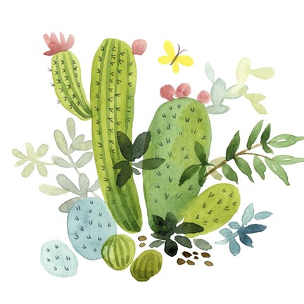 Framed Happy Cactus III Print
