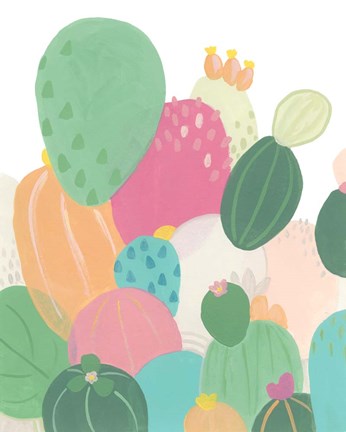 Framed Cactus Confetti I Print