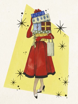 Framed Vintage Christmas I Print