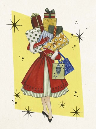 Framed Vintage Christmas II Print
