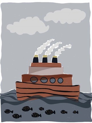 Framed Oceans Ahoy I Print