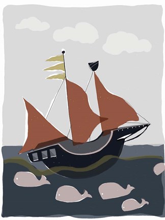 Framed Oceans Ahoy II Print