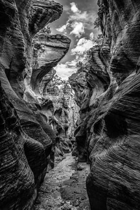 Framed Slot Canyon Utah 11 Black &amp; White Print
