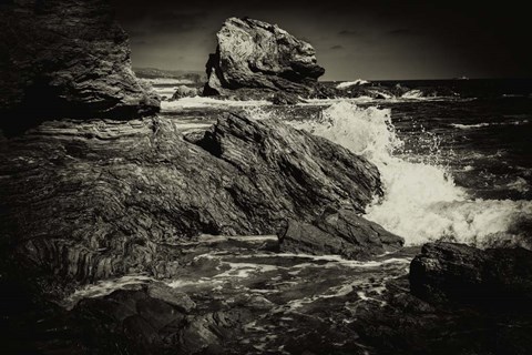 Framed Corona Coast 2 Sepia Print