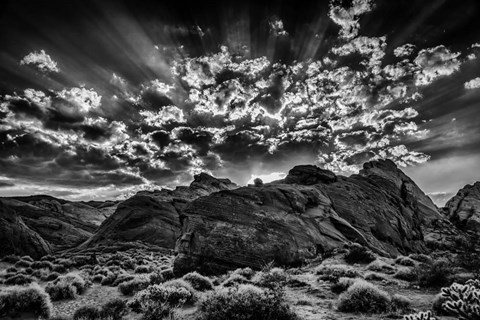 Framed Valley Of Fire 2 Black &amp; White Print