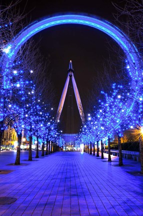 Framed London Eye at Christmas Print