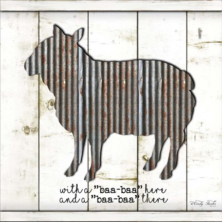 Framed Metal Sheep Print