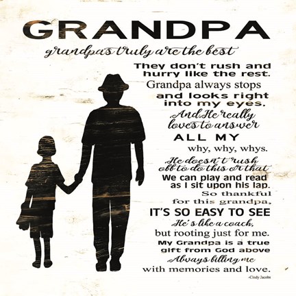 Framed My Grandpa is the Best Print