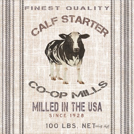 Framed Calf Starter Print