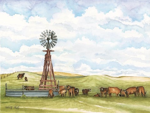 Framed Pasture Cows Print