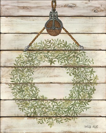 Framed Pully Hanging Wreath Print