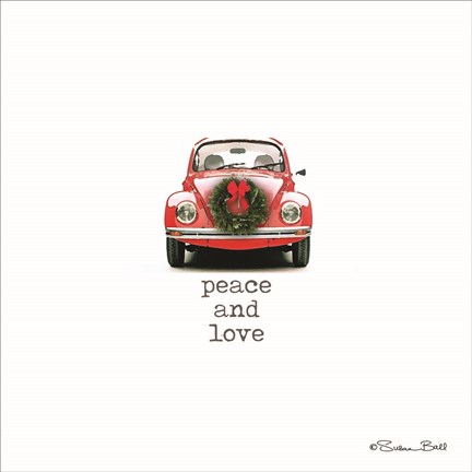Framed Peace and Love Christmas Print