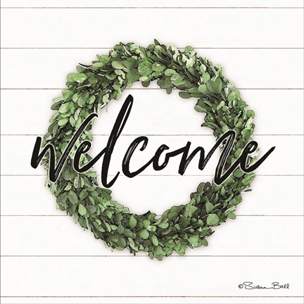 Framed Welcome Wreath Print