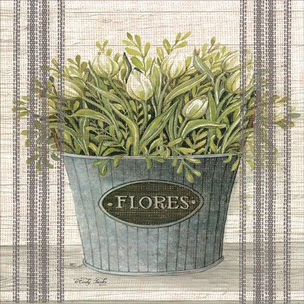 Framed Galvanized Flores Print