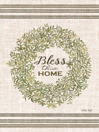 Framed Bless This Home Wreath Print