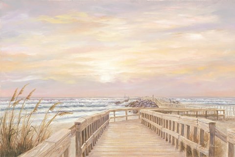 Framed Ponce Inlet Jetty Sunrise Print