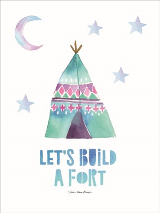 Framed Let's  Build a Fort Print