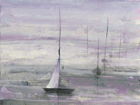 Framed Ice Sailing Purple Crop Print