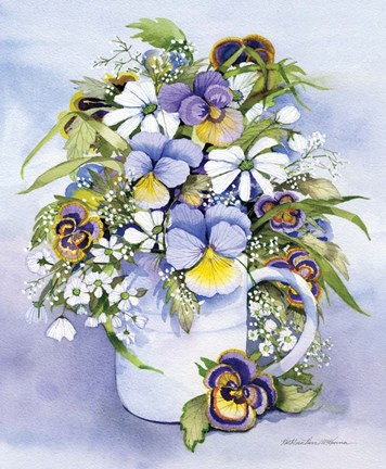 Framed Pansies Perfect Print