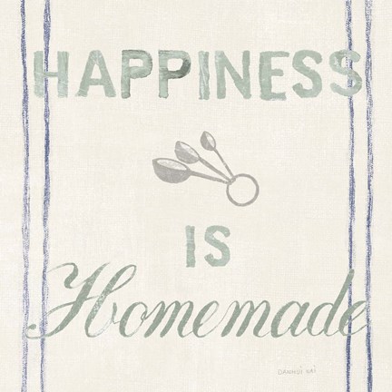 Framed Floursack Kitchen VIII Sea Foam Print