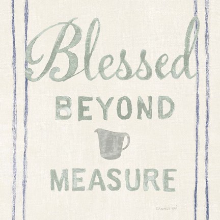 Framed Floursack Kitchen VI Sea Foam Print